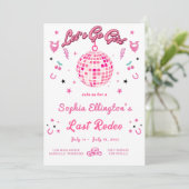 Cowgirl Disco Bachelorette Einladung (Stehend Vorderseite)