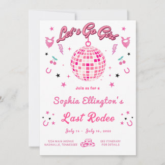 Cowgirl Disco Bachelorette Einladung