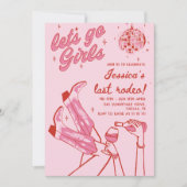 Cowgirl Disco Bachelorette Einladung (Vorderseite)