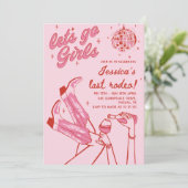 Cowgirl Disco Bachelorette Einladung (Stehend Vorderseite)