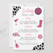 Cowgirl Disco Bachelorette Einladung (Rückseite)