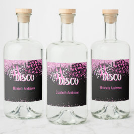 Cowgirl Disco Bachelorette Lasse letzte Runde Rode Alkoholflaschenetikett