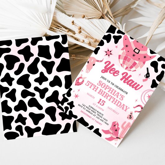 Cowgirl Disco Geburtstagsparty Einladung