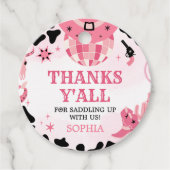Cowgirl Disco Geburtstagsparty Runde Geschenkanhänger (Vorderseite)