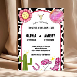 Cowgirl Disco Joint Birthday Invitation Einladung