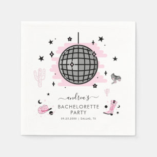 Cowgirl Disco Junggesellinnenabschied Retro Weltra Serviette