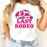 Cowgirl Disco Last Rodeo Bachelorette T - Shirt<br><div class="desc">Ein lustiges Cowgirl-Design mit hellrosa und orangefarbenen Details</div>