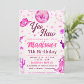 Cowgirl Disco Party Editable Einladung (Stehend Vorderseite)