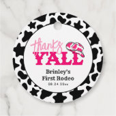 Cowgirl Disco Pink First Rodeo Danke Y'all Geschenkanhänger (Rückseite)