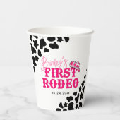 Cowgirl Disco Pink First Rodeo Pappbecher (Rückseite)