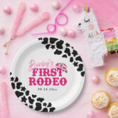 Cowgirl Disco Pink First Rodeo Pappteller (Party)