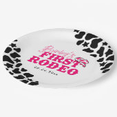 Cowgirl Disco Pink First Rodeo Pappteller (Schrägansicht)