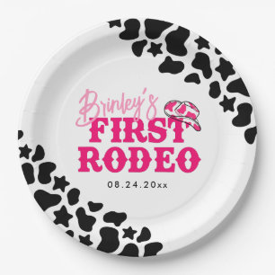 Cowgirl Disco Pink First Rodeo Pappteller
