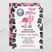 Cowgirl Disco Rodeo Western Einladung zum Geburtst (Vorne/Hinten)