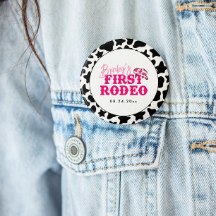 Cowgirl Disco Rosa Erstes Rodeo Button
