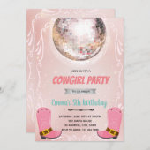 Cowgirl Disco Tanz-Thema Einladung (Vorne/Hinten)