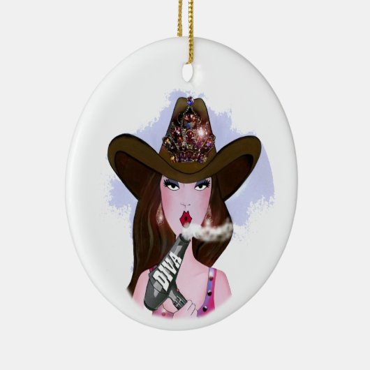 COWGIRL Diva Keramik Ornament (Rechts)