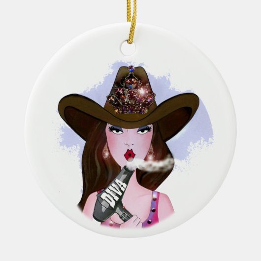 COWGIRL Diva Keramik Ornament (Vorne)