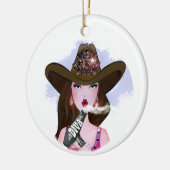 COWGIRL Diva Keramik Ornament (Links)