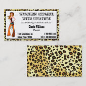 Cowgirl-Diva-themenorientierte Visitenkarten Visitenkarte (Vorne/Hinten)