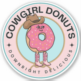 Cowgirl Donut, Funny Pink Sprinkles Aufkleber