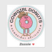 Cowgirl Donut, Funny Pink Sprinkles Aufkleber (Blatt)