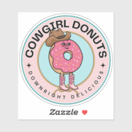 Cowgirl Donut, Funny Pink Sprinkles Aufkleber