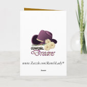 Cowgirl Dreams Sweet Dreams Card Karte (Rückseite)