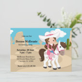 Cowgirl Einladung (Stehend Vorderseite)