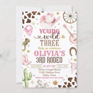 Cowgirl-Einladung, Young Wild & Three, 3. Rodeo Einladung