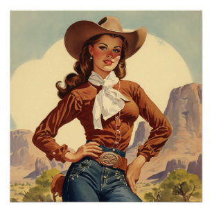 Cowgirl-Eleganz enthüllt: Wild-West-Geflüster Poster