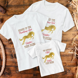 Cowgirl erstes Rodegold Pferdegeburtstag passend T-Shirt