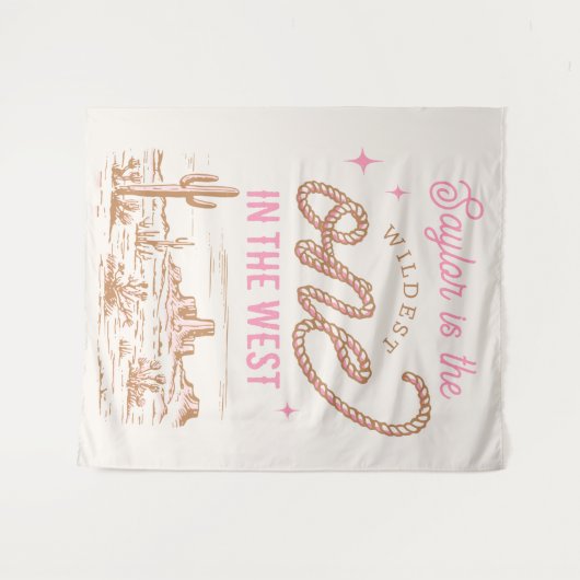 Cowgirl First Birthday Tapestry Wandteppich (Vorderseite (Horizontal))