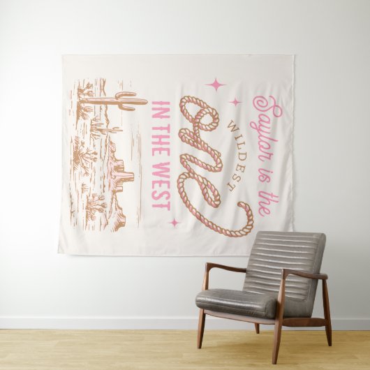 Cowgirl First Birthday Tapestry Wandteppich (Beispiel (Horizontal))