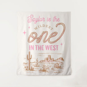 Cowgirl First Birthday Tapestry Wandteppich