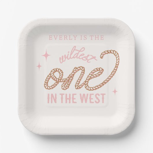 Cowgirl First Birthday Teller (Vorderseite)