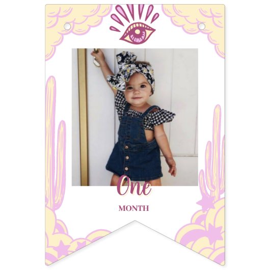 Cowgirl First Rodeo Birthday Bunting Foto Banner (Zweite Fahne)