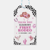 Cowgirl First Rodeo Birthday – Western Style Geschenkanhänger (Vorderseite)