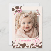 Cowgirl First Rodeo Foto monatliche Banner-Karte Einladung (Vorderseite)