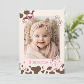 Cowgirl First Rodeo Foto monatliche Banner-Karte Einladung (Stehend Vorderseite)