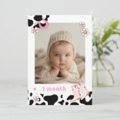 Cowgirl First Rodeo Foto monatliche Banner-Karte Einladung (Stehend Vorderseite)