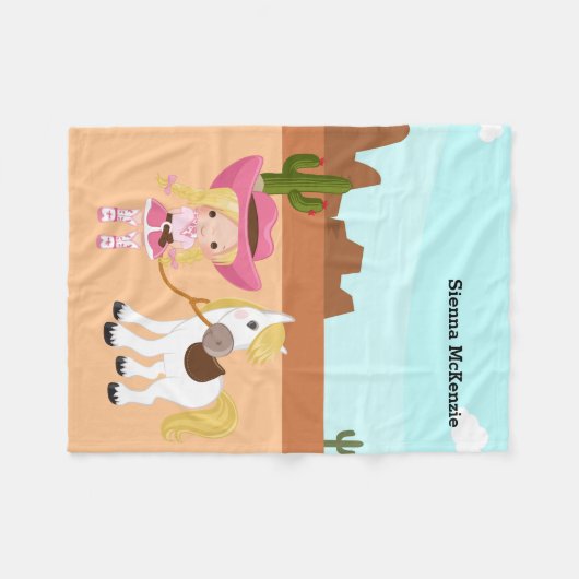 Cowgirl Fleecedecke (Vorderseite (Horizontal))