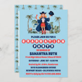 Cowgirl Foto Graduation Party Einladung (Vorne/Hinten)