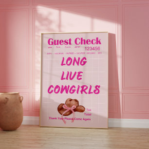 Cowgirl-Gästebuch-Poster im ästhetischen Stil Poster