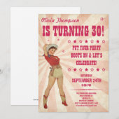 Cowgirl-Geburtstags-Einladungen Einladung (Vorne/Hinten)