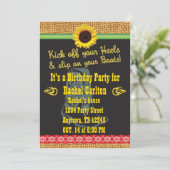 Cowgirl-Geburtstags-Party Einladung (Stehend Vorderseite)