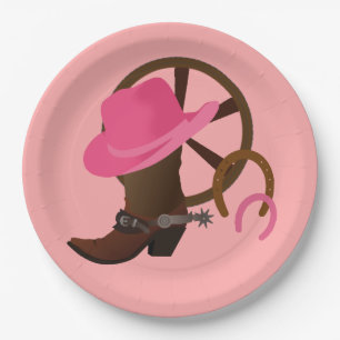 Cowgirl-Geburtstagsfeier Pappteller