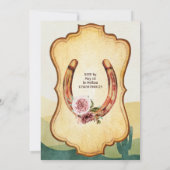 Cowgirl Geburtstagspferd wild und kostenlos Einladung (Rückseite)