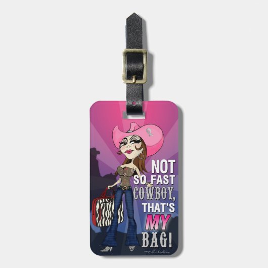 Cowgirl-Gepäck-Umbau - brünett Gepäckanhänger (Vorderseite vertikal)