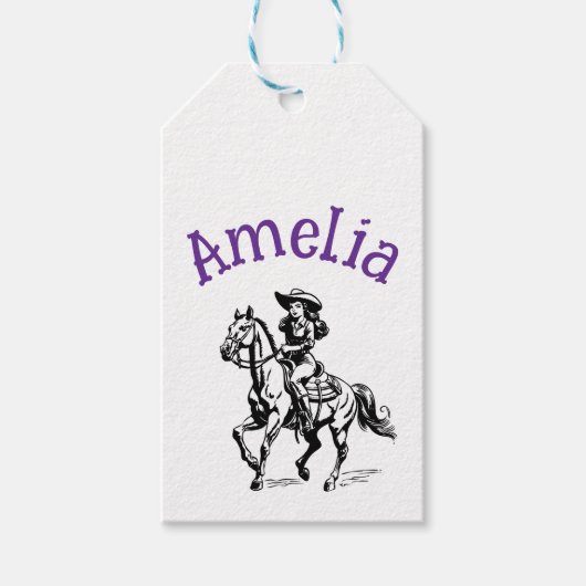 Cowgirl Geschenkanhänger (Vorderseite)